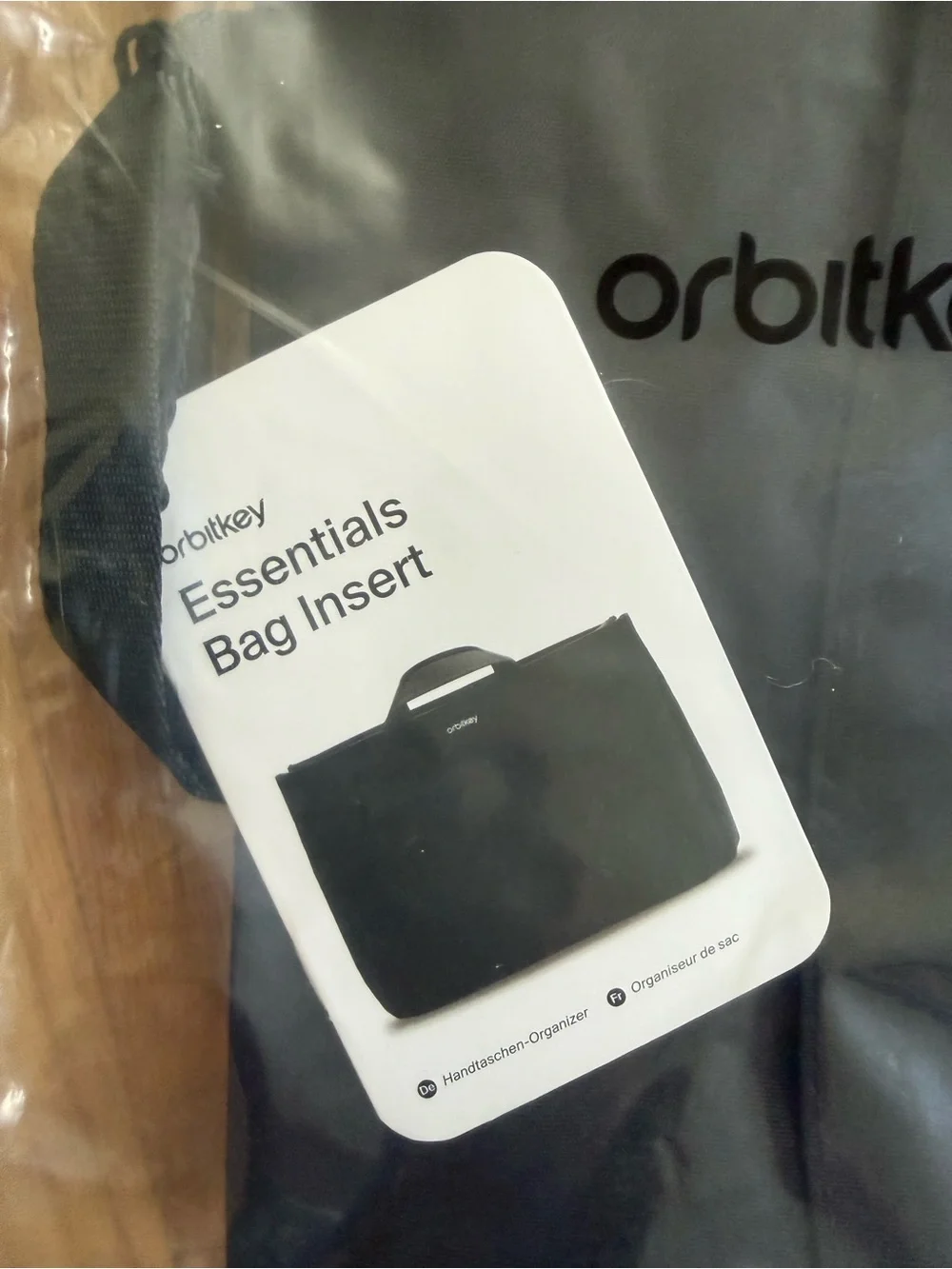 NWT: Orbitkey Essentials Bag Insert - Black, new in original packaging, unopened